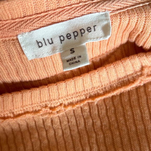 Blu Pepper Apricot Ribbed Top - Picture 4 of 4